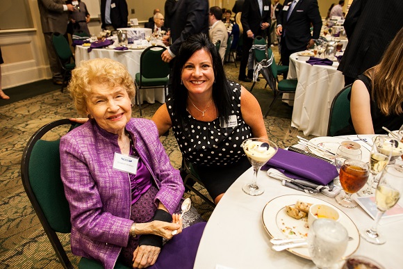 Elizabeth Brothers with staff member Mary Meghan Flanagan at our 20th anniversary celebration last fall.